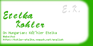 etelka kohler business card